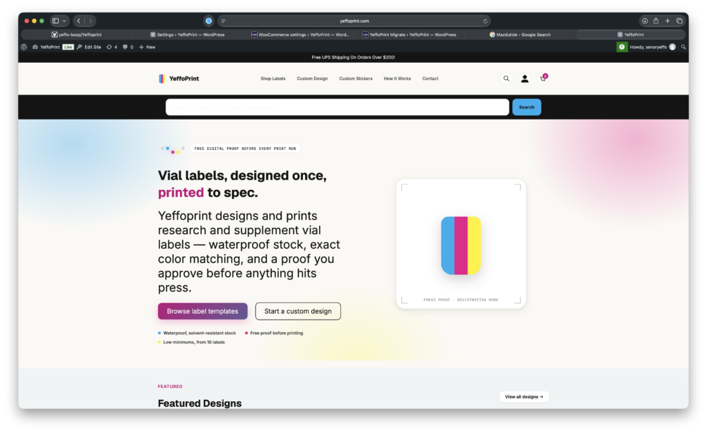A preview of the new YeffoPrint site